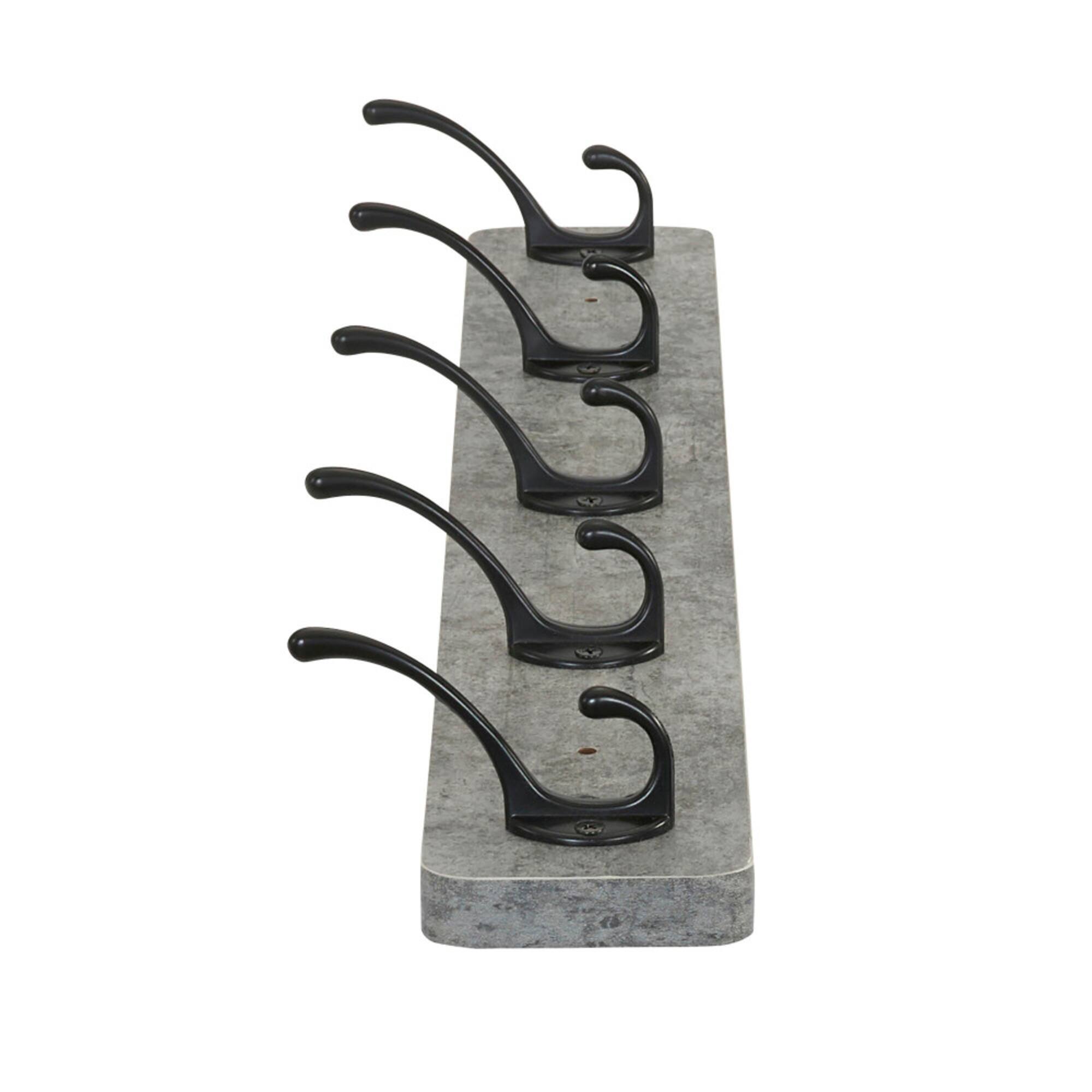 Household Essentials Wall Mounted Coat Rack with 5 Hooks